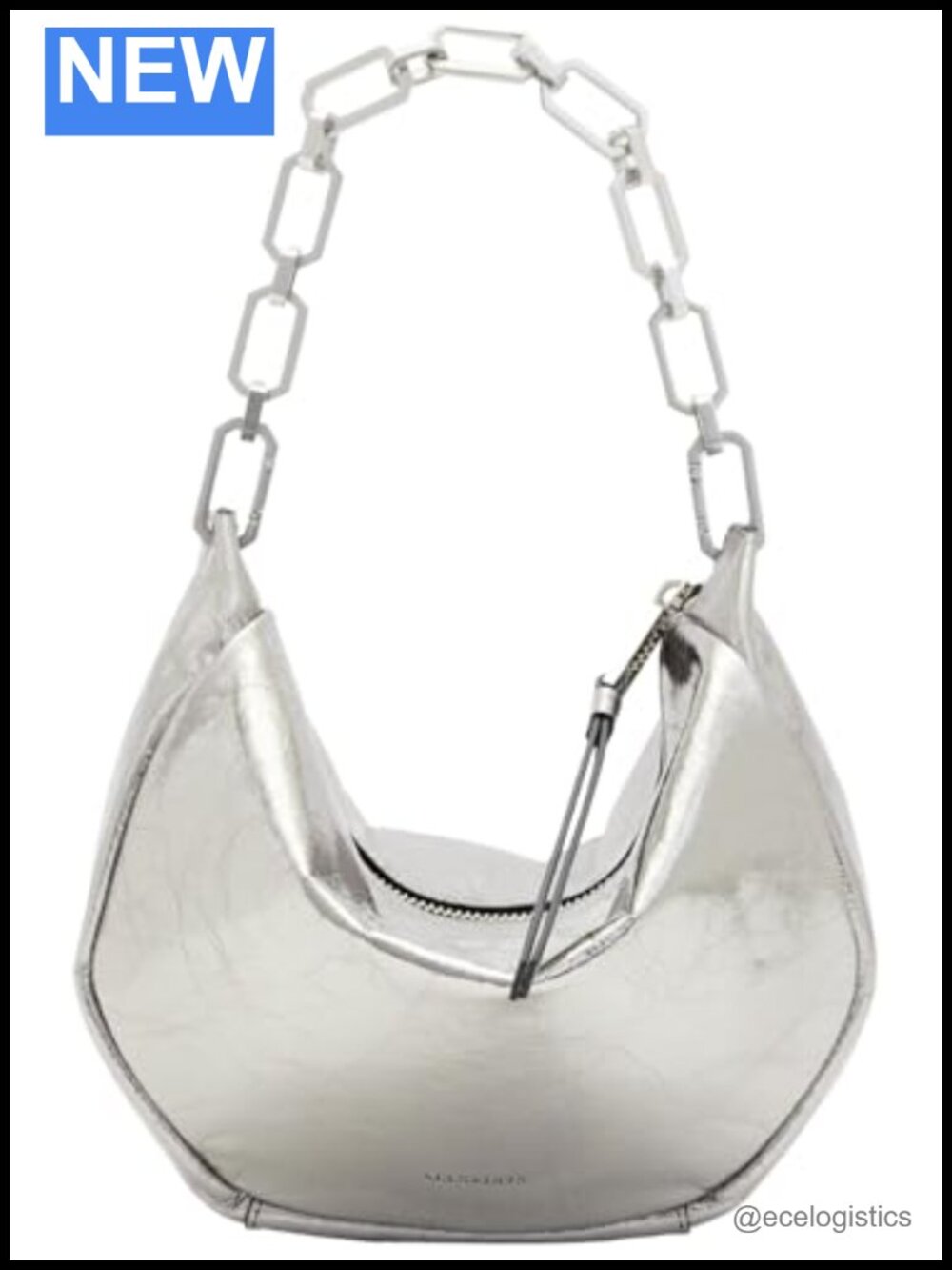 Mini Leather Hobo Bag with Chain Strap Crossbody